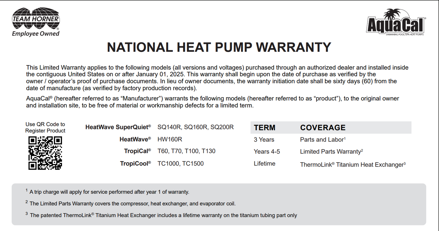 AquaCal HeatWave HW160R – 128,000 BTU Electric Pool Heater